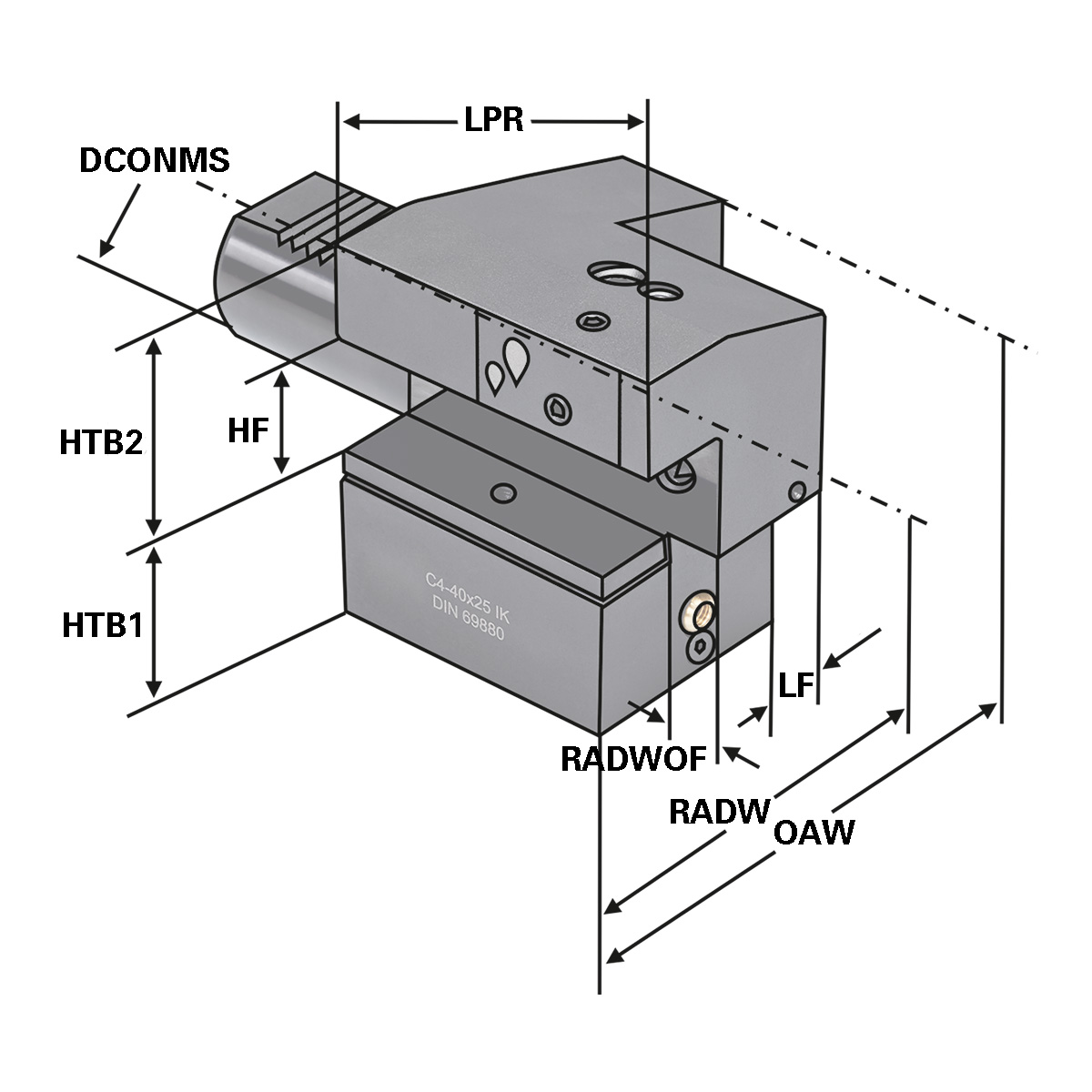 Axial-Werkzeughalter C4-50x32 DIN 69880 (ISO 10889)