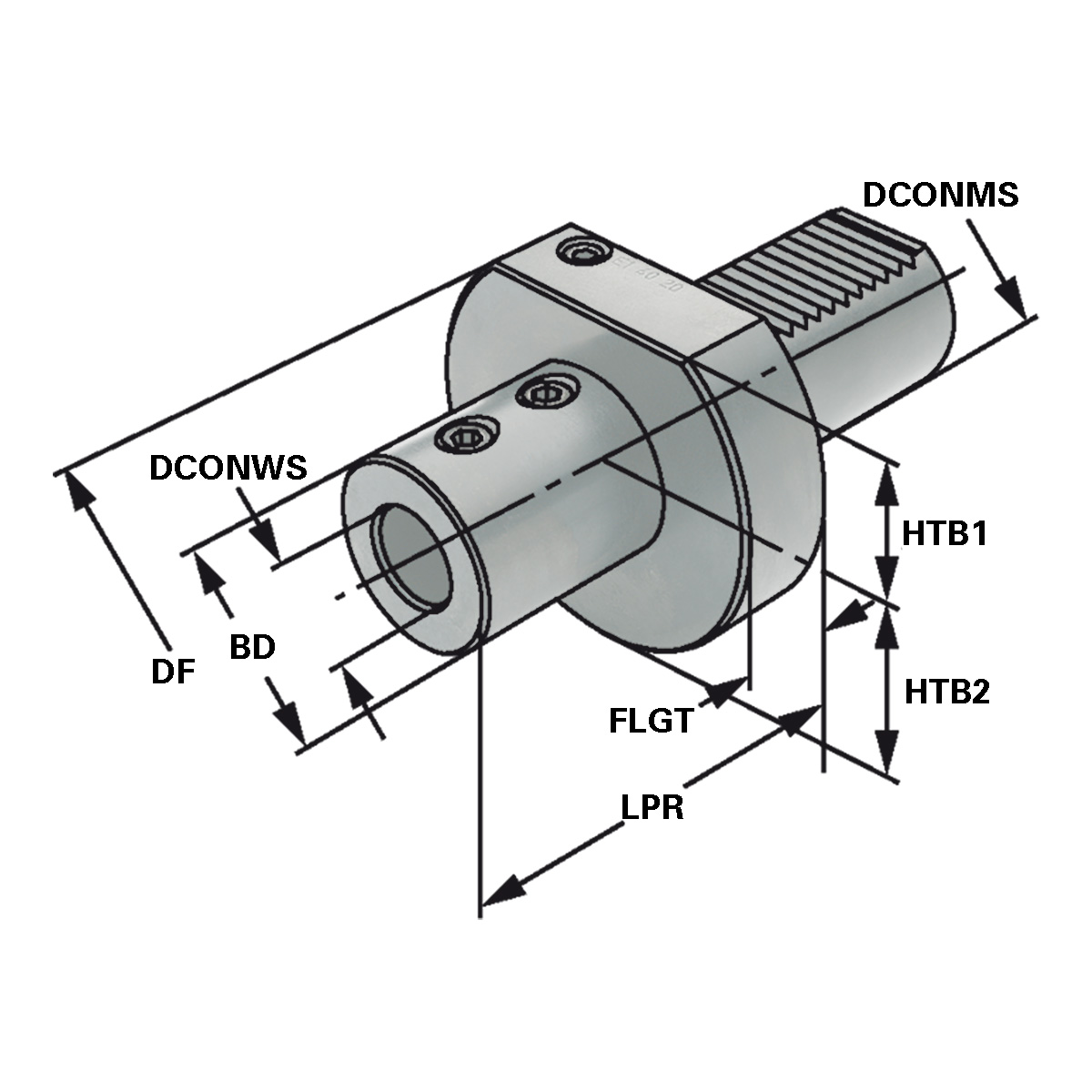 Bohrerhalter für Wendeplattenbohrer E1-50x16 DIN 69880 (ISO 10889)