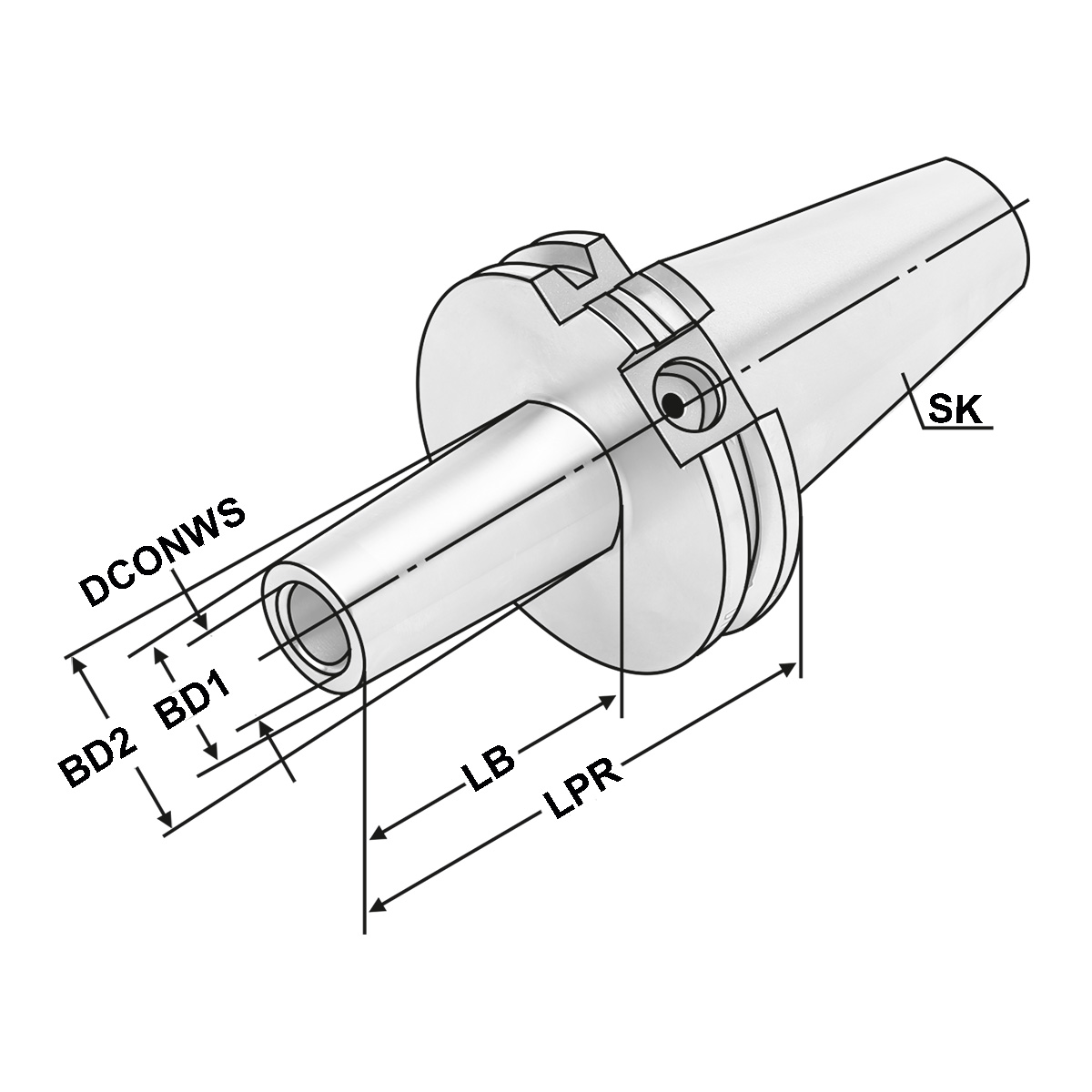 Fräsaufnahme für Einschraubfräser SK50-M12-69-L50 DIN 69871 AD/B