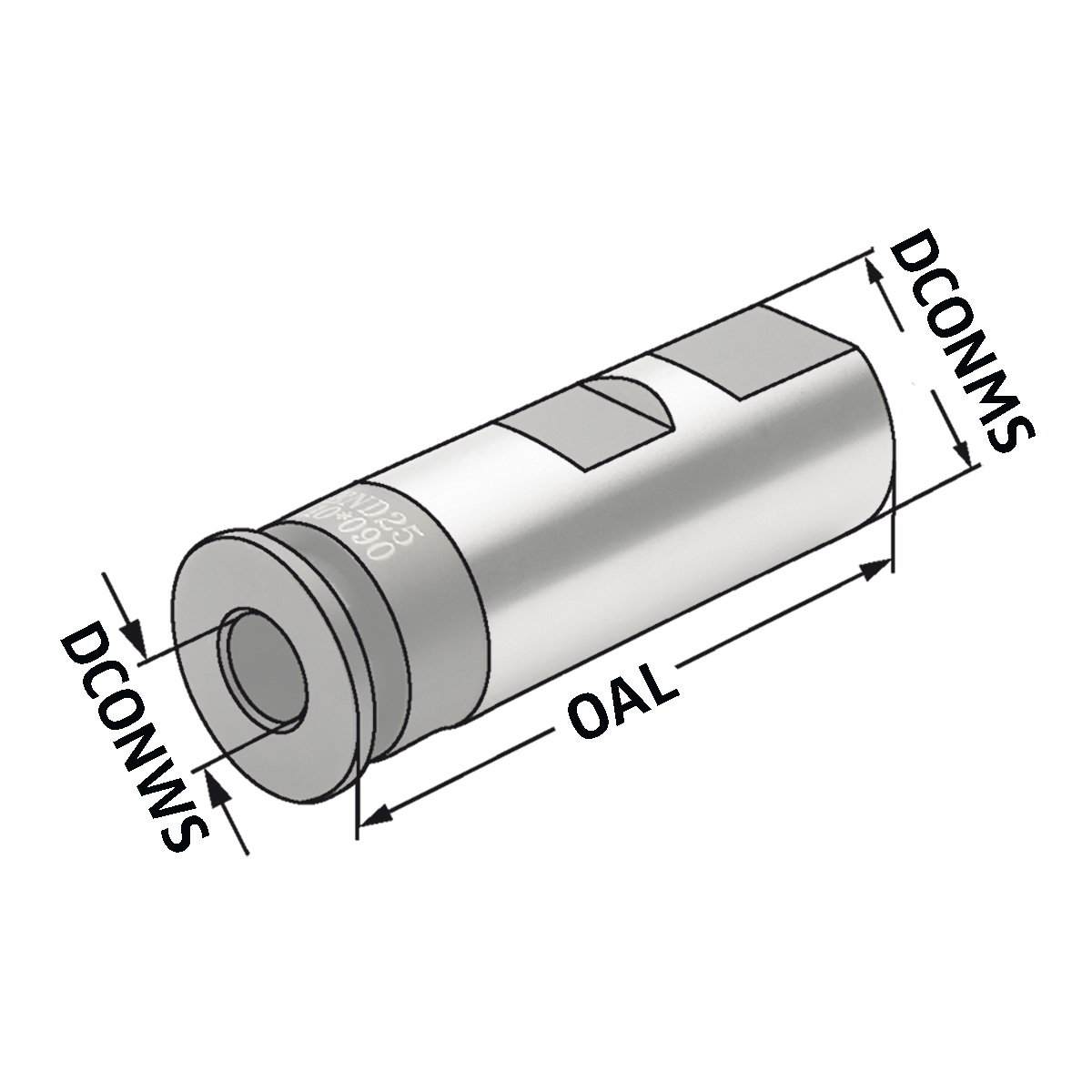 Gewindeb.-Spannhülsen mit Schnellwechsel-Kupplung D=25 | 6 x 4,9