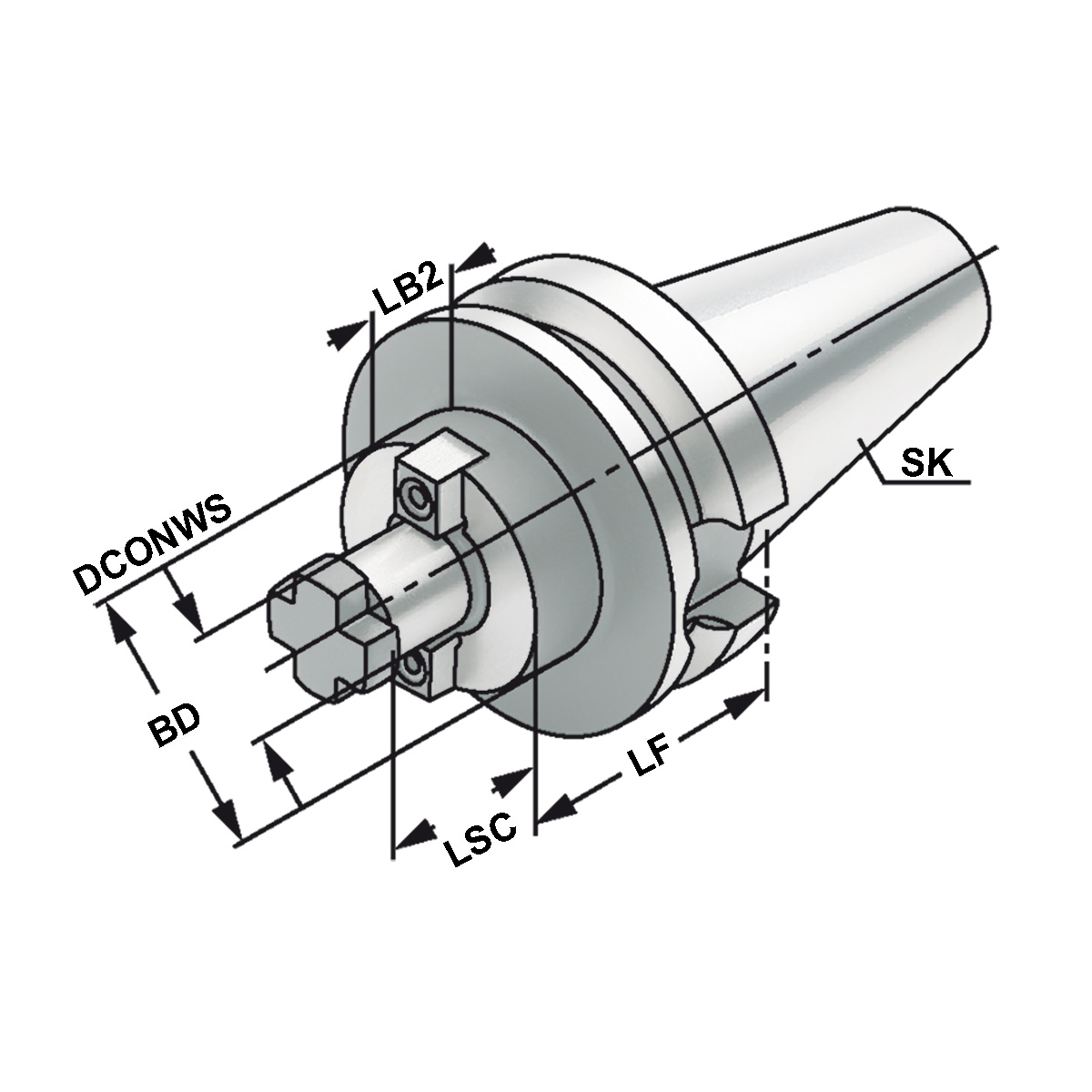 Quernut-Aufsteckdorn BT 40-32-50 JIS B 6339 (MAS 403 BT) AD