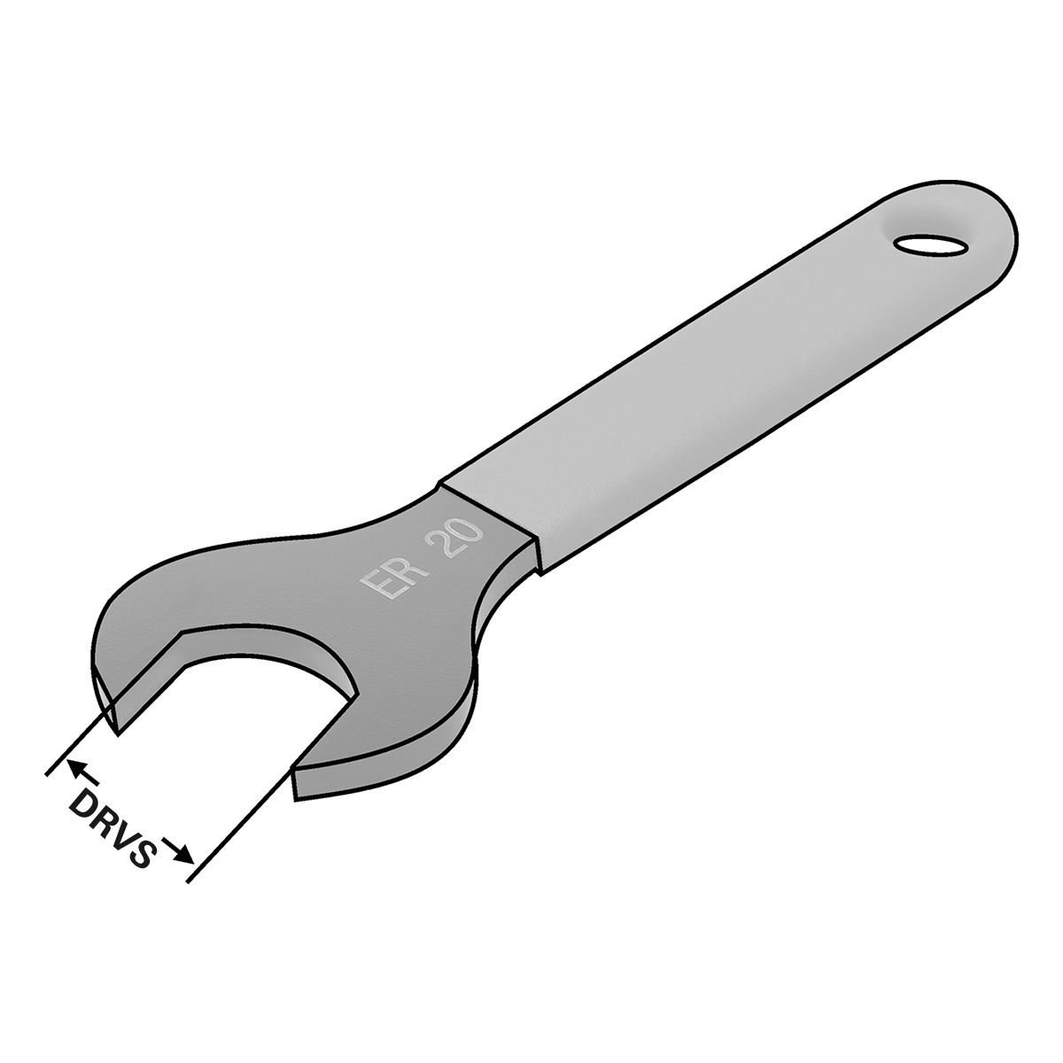 Spannschlüssel | ER11 | 1-7 | D=19 | SW=17 für Sechskantmutter