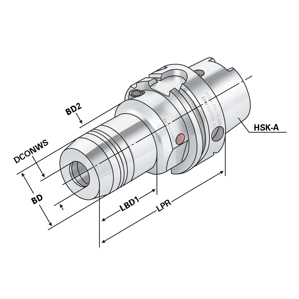 Hydro-Dehnspannfutter HSK 100-25-115 DIN 69893 Form A