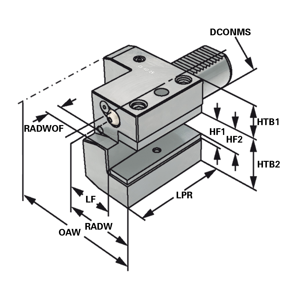 Axial-Werkzeughalter C1-16x12 DIN 69880 (ISO 10889)