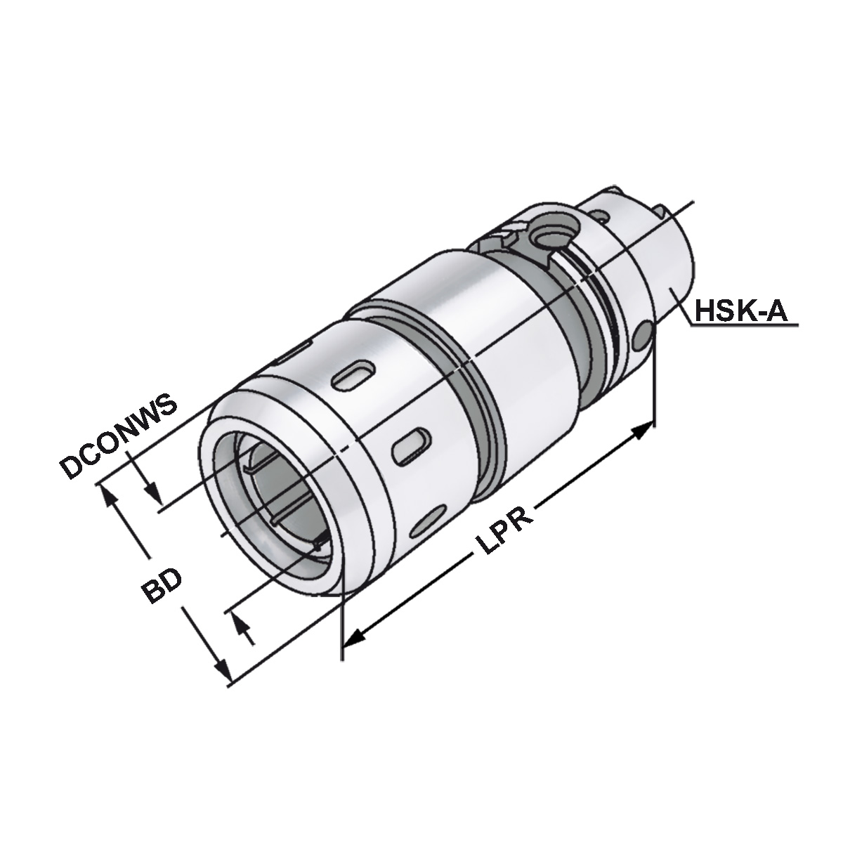 Hochleistungs-Kraftspannfutter HSK-A 100-25-105 DIN 69893 Form A