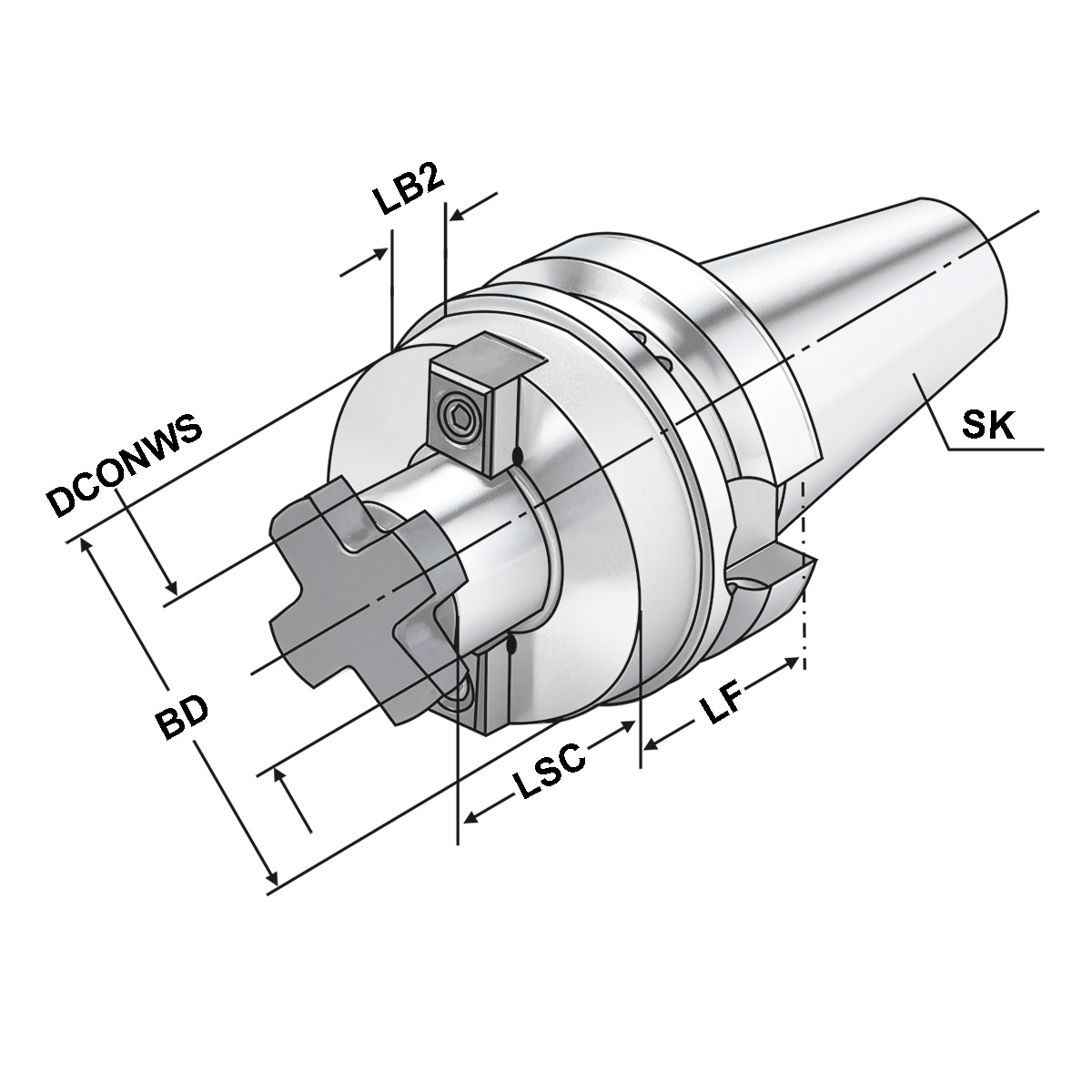 Quernut-Aufsteckdorn BT 30-32-50 JIS B 6339 (MAS-BT) AD