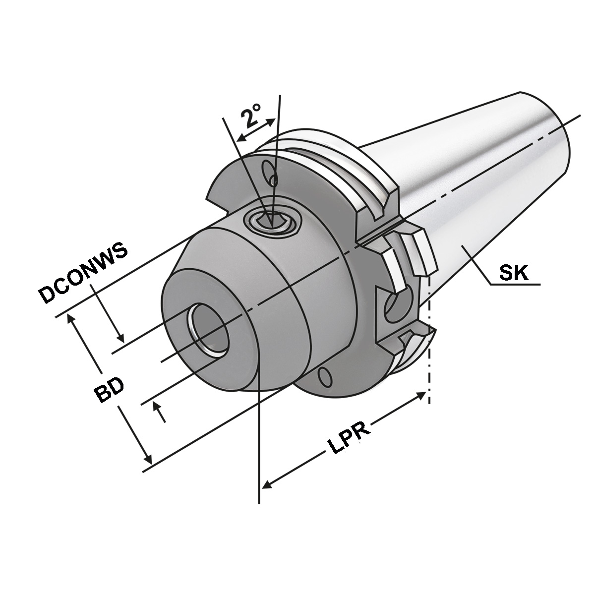 Whistle Notch SK 40-10-50 DIN 69871 AD/B