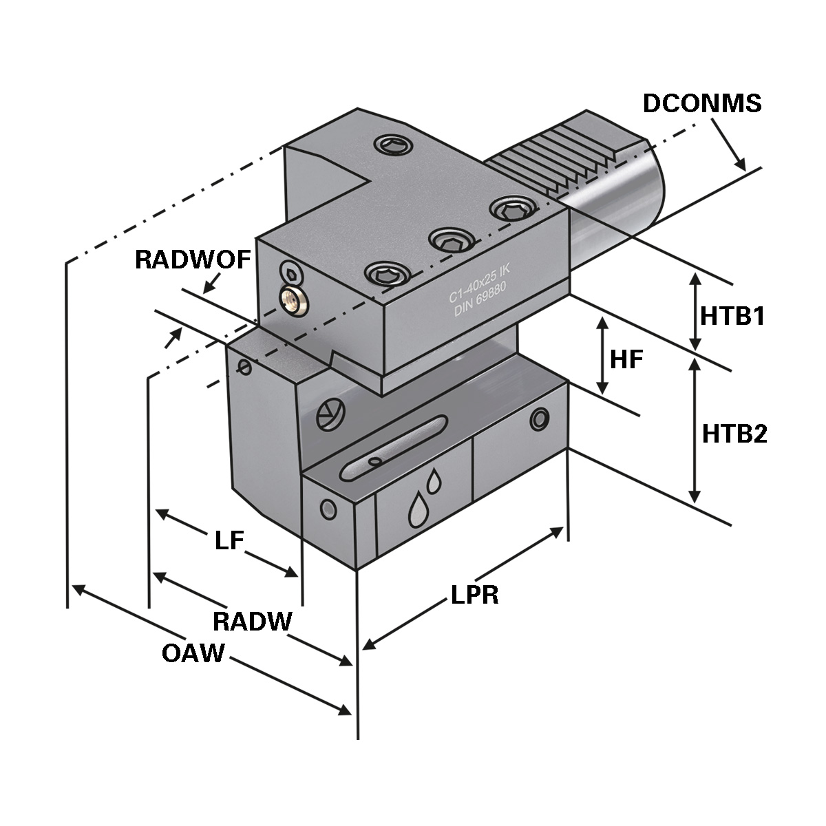 Axial-Werkzeughalter C1-50x32 DIN 69880 (ISO 10889)