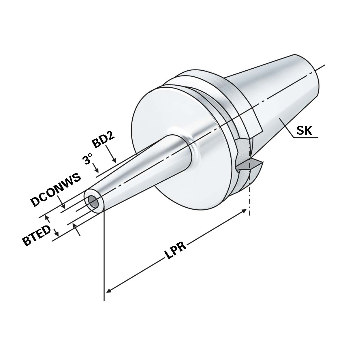 Schrumpffutter BT 40-06-160 JIS B 6339 (MAS-BT) AD/B