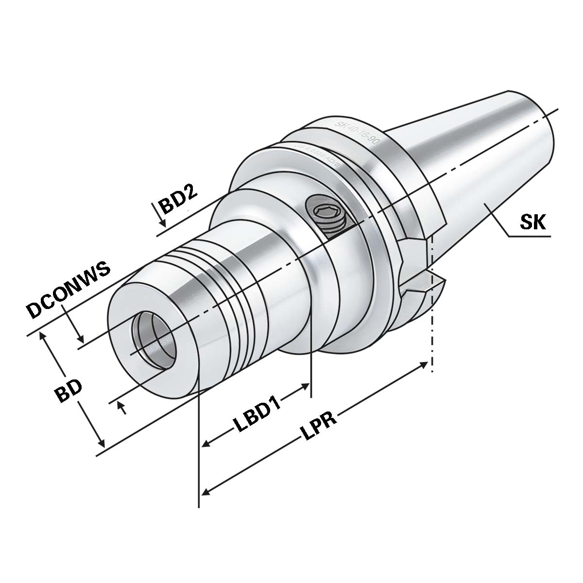 Hydro-Dehnspannfutter BT 40-10-150 JIS B 6339 (MAS-BT) AD/B