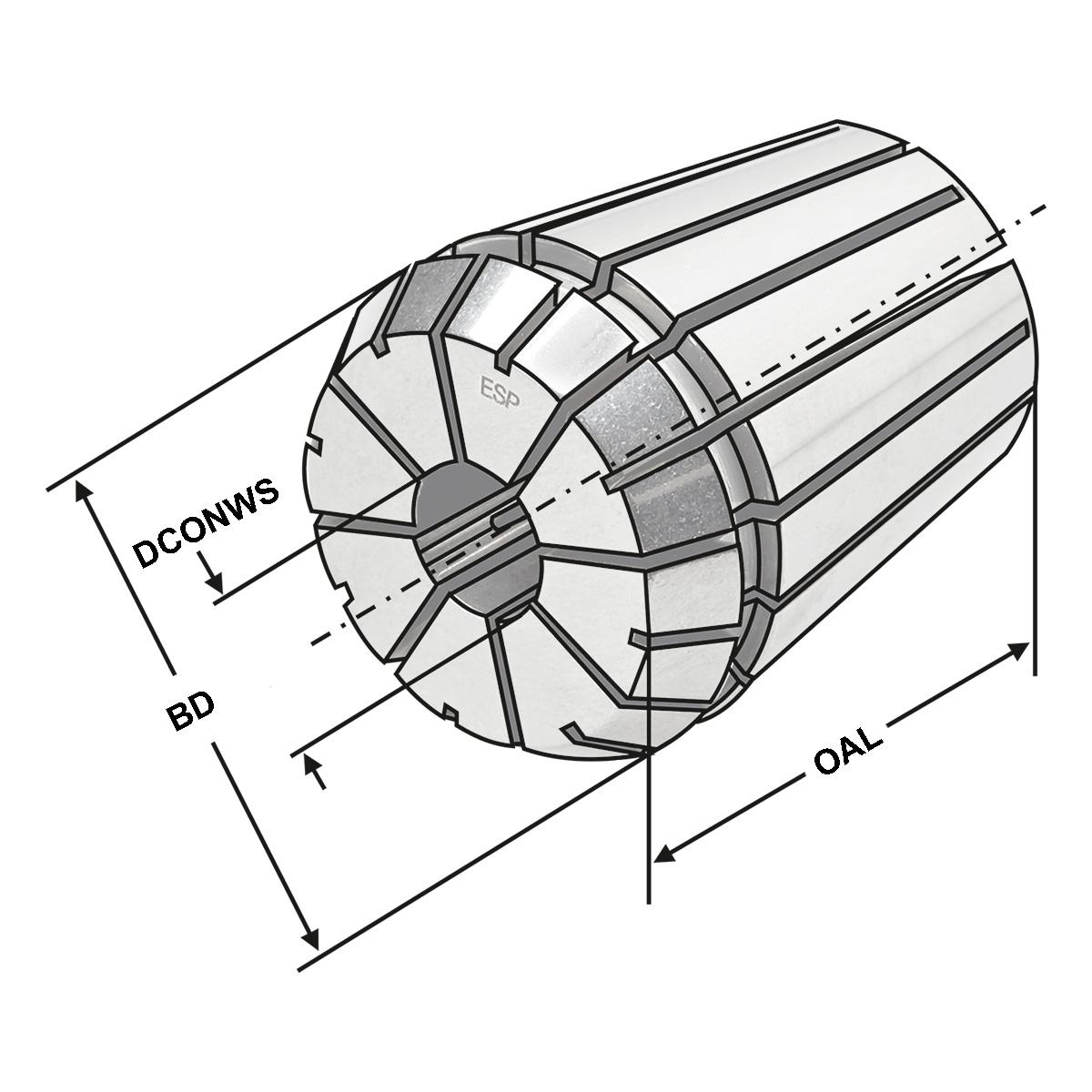 Präzisionsspannzangen | Edelstahl ER 11 | 4008 ESP | Ø 4,5 - 4,0