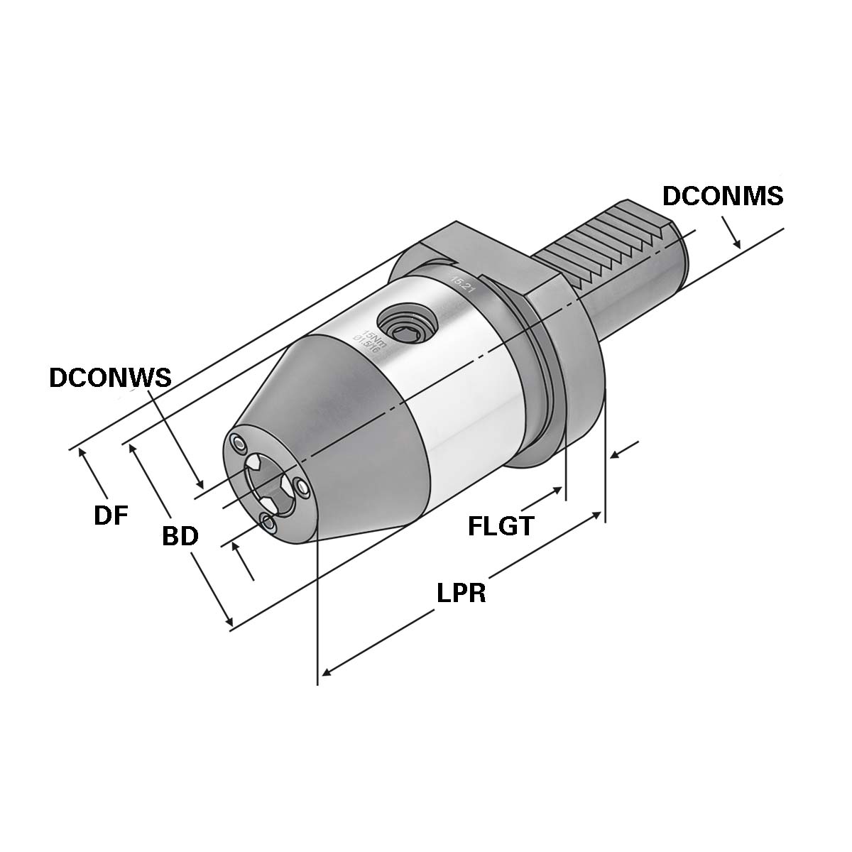 CNC-Bohrfutter 30x1-13- 87 mit Kugelspritzdüsen