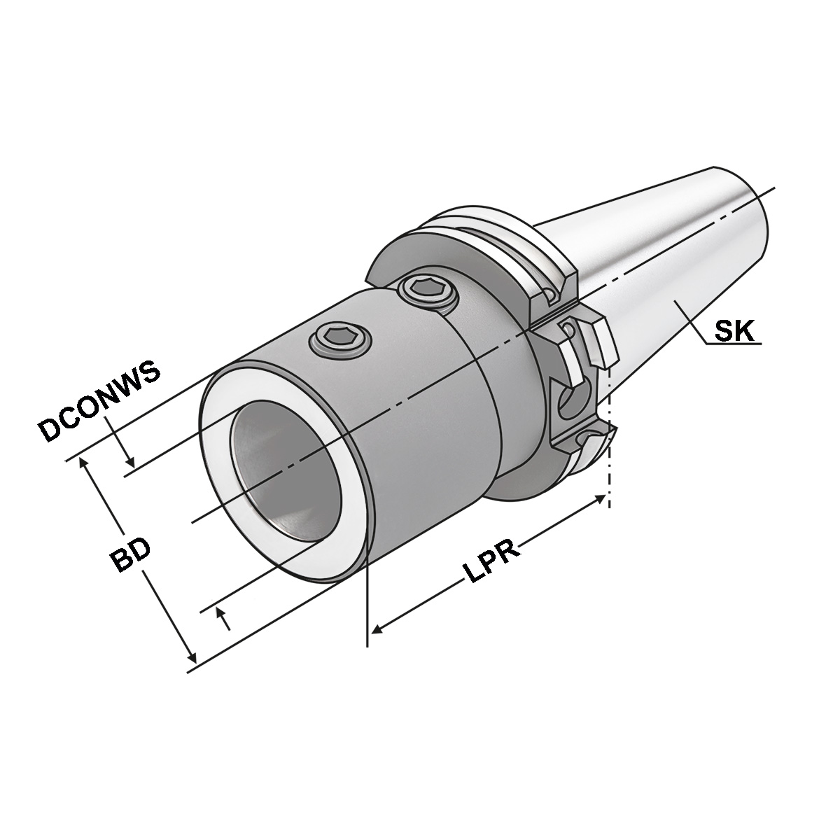 Bohrerhalter für Wendeplattenbohrer SK 40-32-75 DIN 69871 AD/B