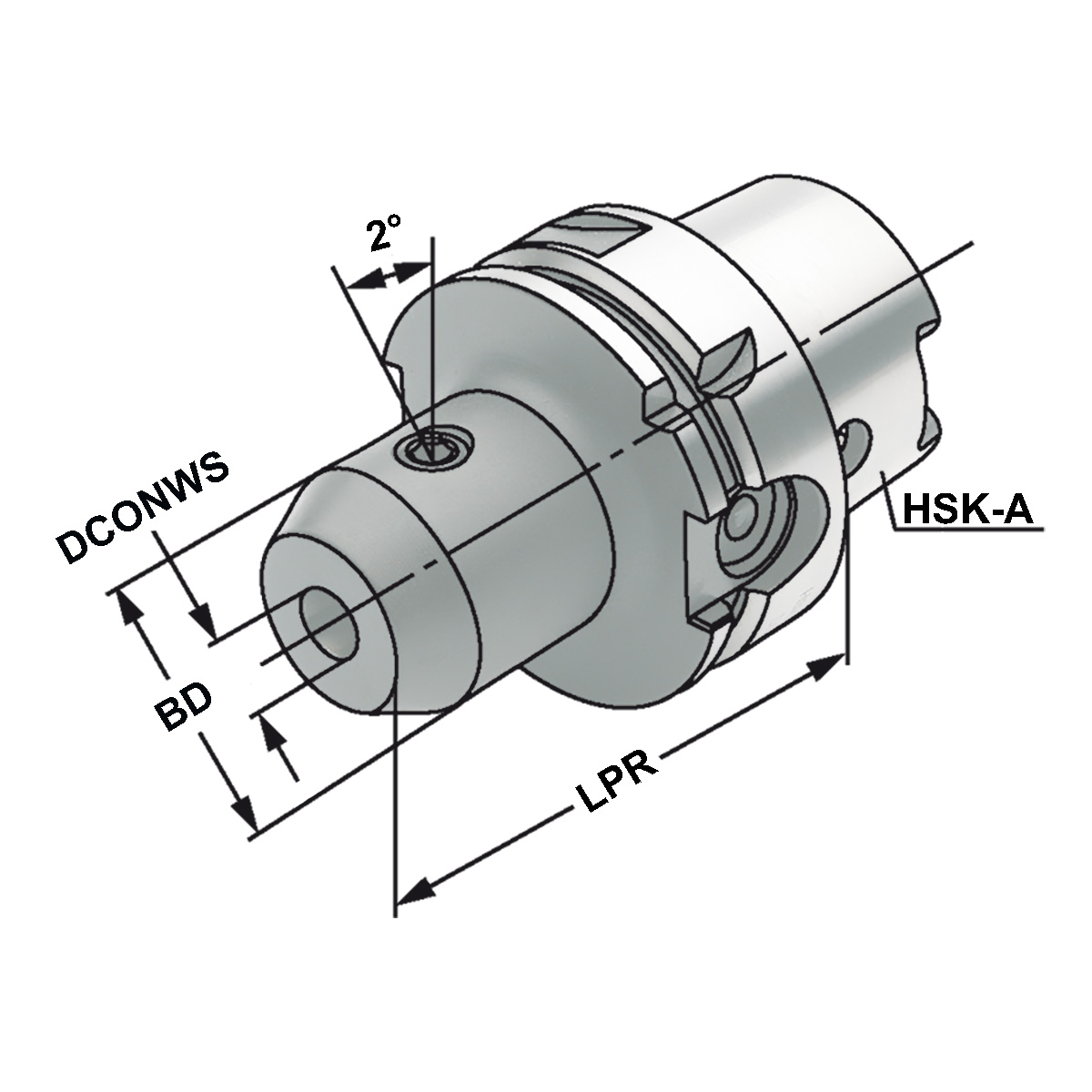 Whistle Notch HSK 63-08-80 DIN 69893 Form A