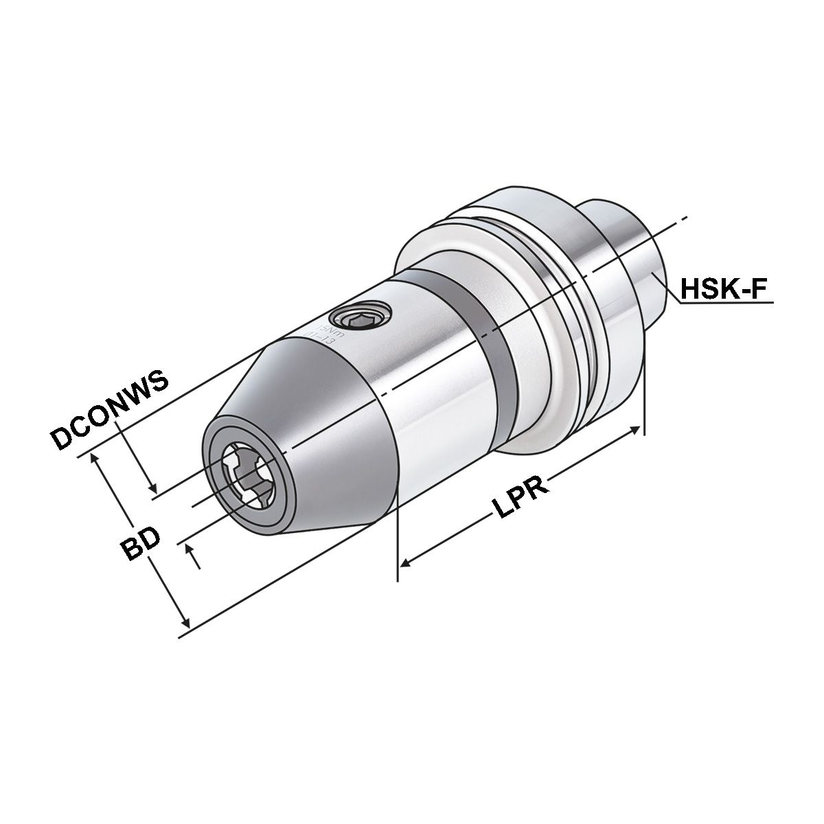 CNC-Bohrfutter HSK 63-2,5/16-115 DIN 69893 Form F