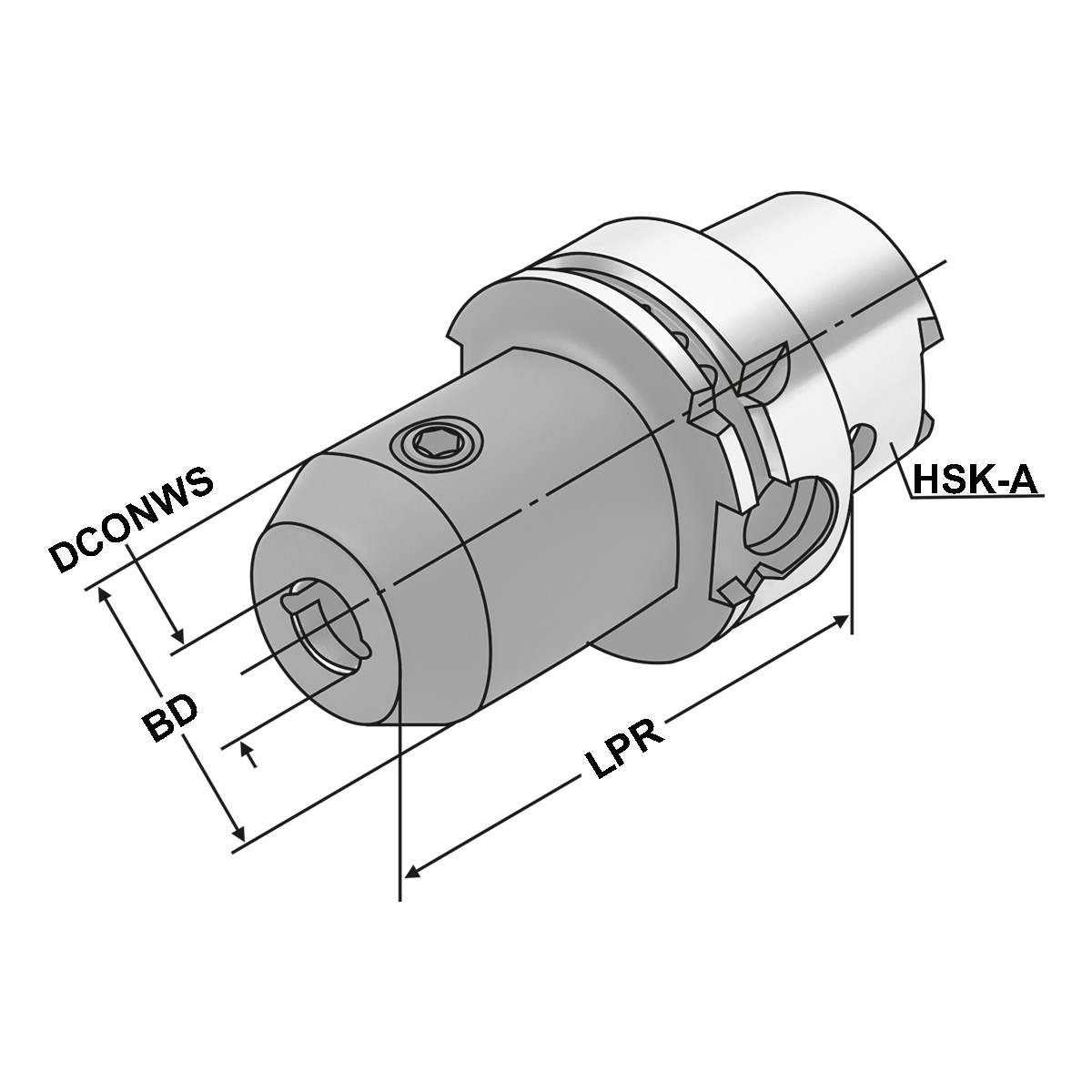 Fräseraufnahme HSK 100-20-100 mit Kühlkanälen