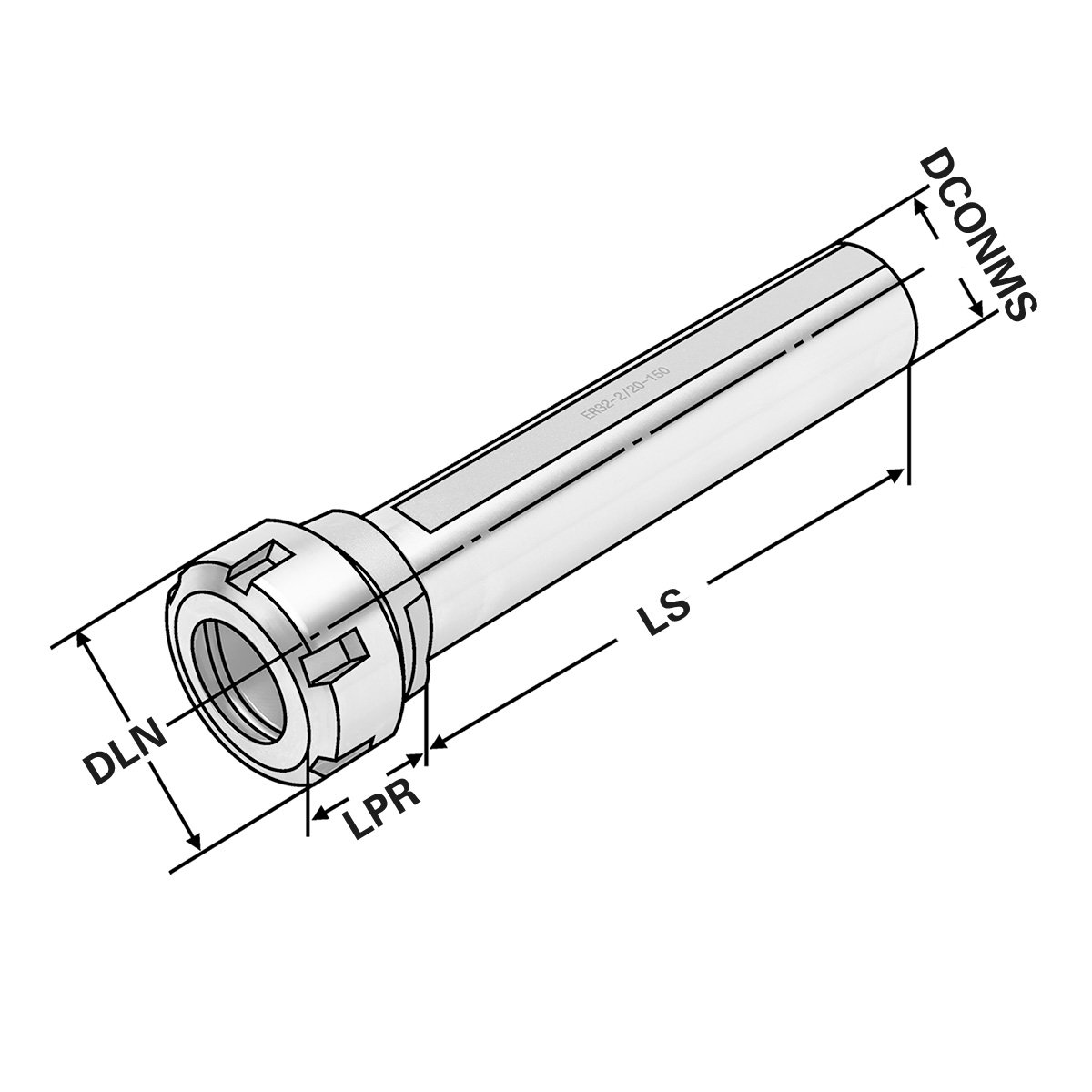 Spannfutter Zylinderschaft ER32-2/20-150  |  Ø = 32