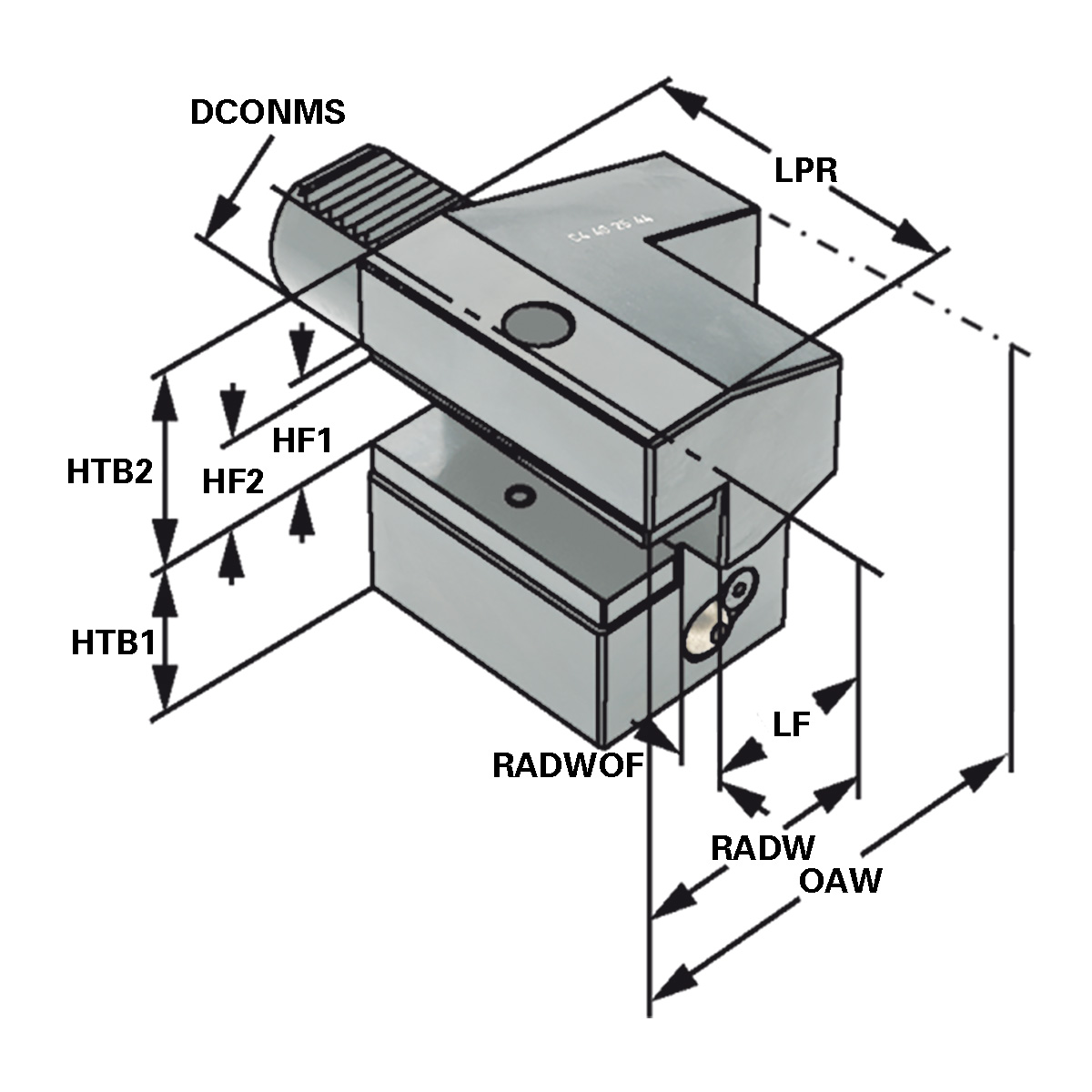 Axial-Werkzeughalter  C4-25x16 DIN 69880 (ISO 10889)