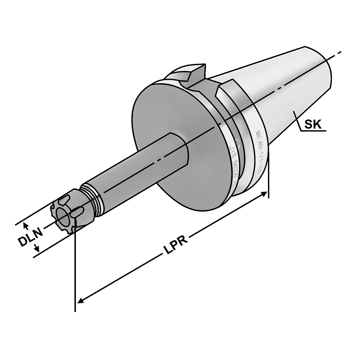 Spannfutter BT 40-1/10-55 ER16 Mini JIS B 6339 (MAS-BT) AD/B