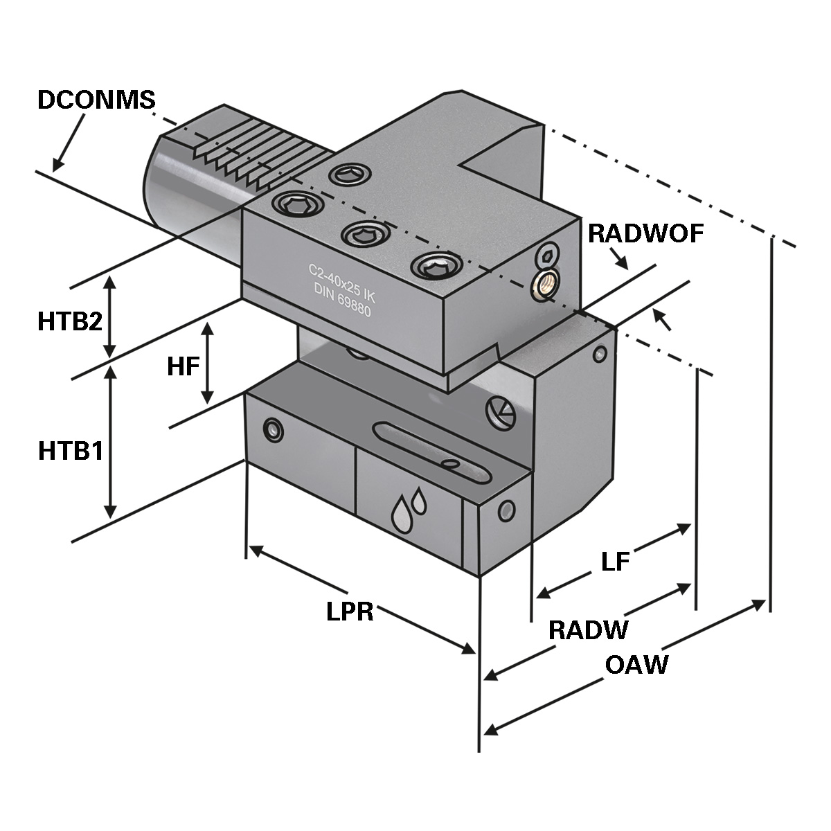 Axial-Werkzeughalter C2-30x20 DIN 69880 (ISO 10889)