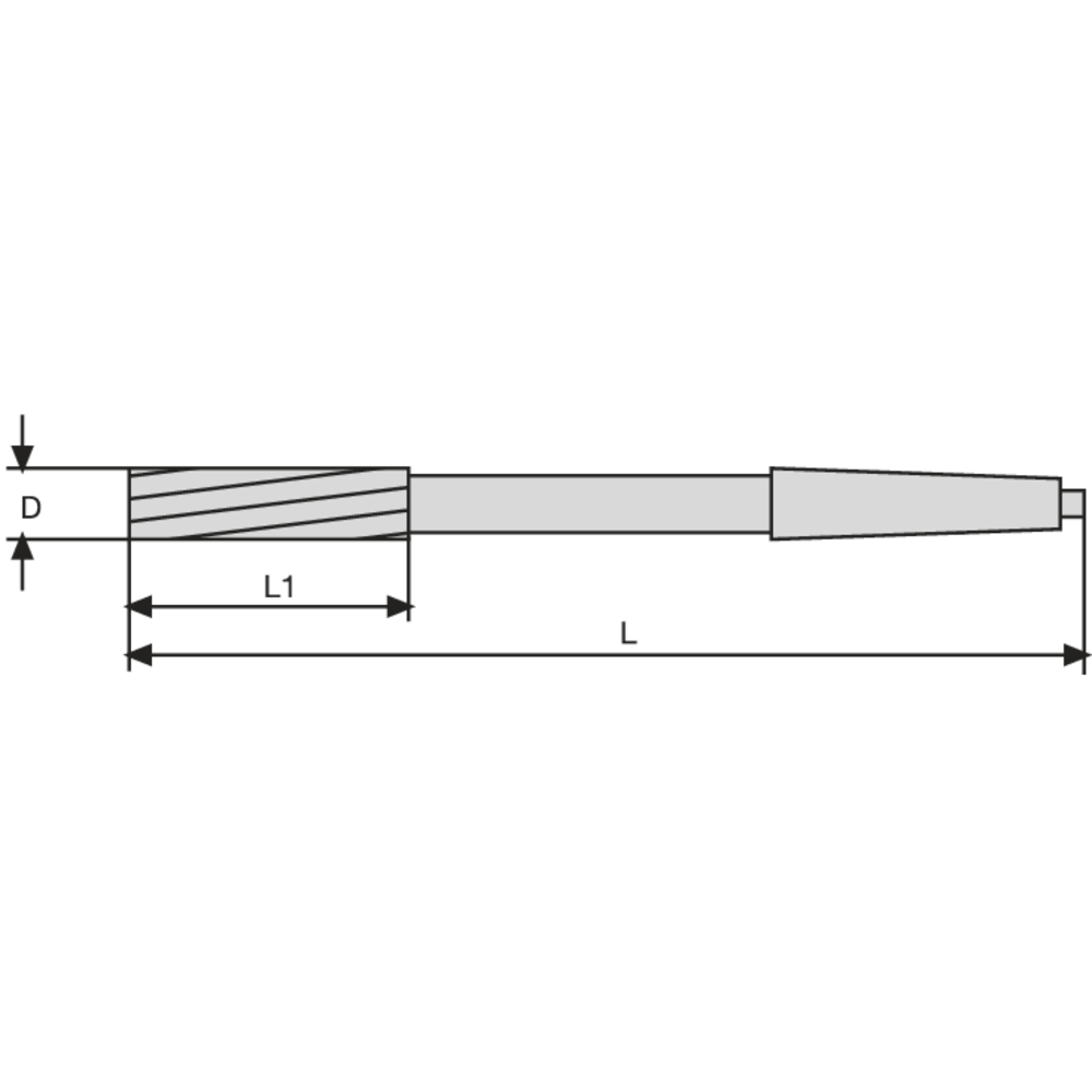 Maschinen-Reibahle HSS-E WN Form B 12mm H7 MK1, L=315mm