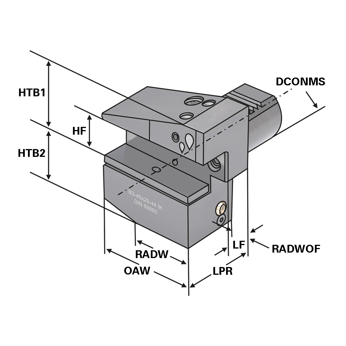 Radial-Werkzeughalter B3-50x32-55 DIN 69880 (ISO 10889)