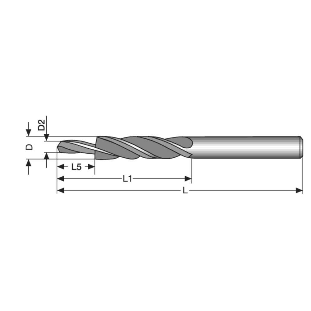 Stufenbohrer HSS DIN8376 180° für M3, 6x3,4mm Durchgang, mittel