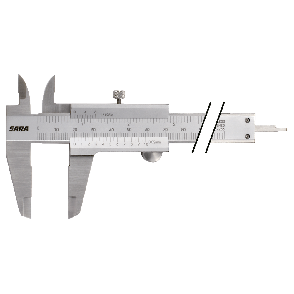 "Messschieber 150mm (1/128""x0,05mm) Feststellschraube oben"