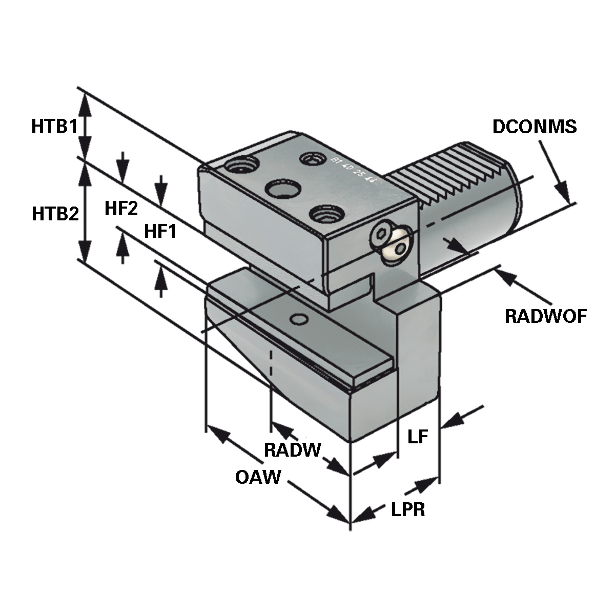 Radial-Werkzeughalter B1-50x32-55 DIN 69880 (ISO 10889)