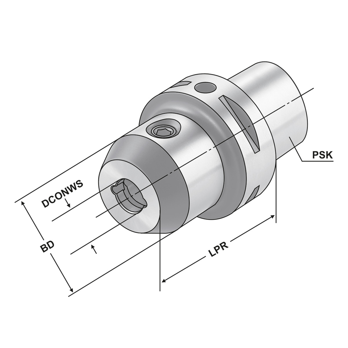 Fräseraufnahme  PSK 63-14-100 mit Kühlkanälen