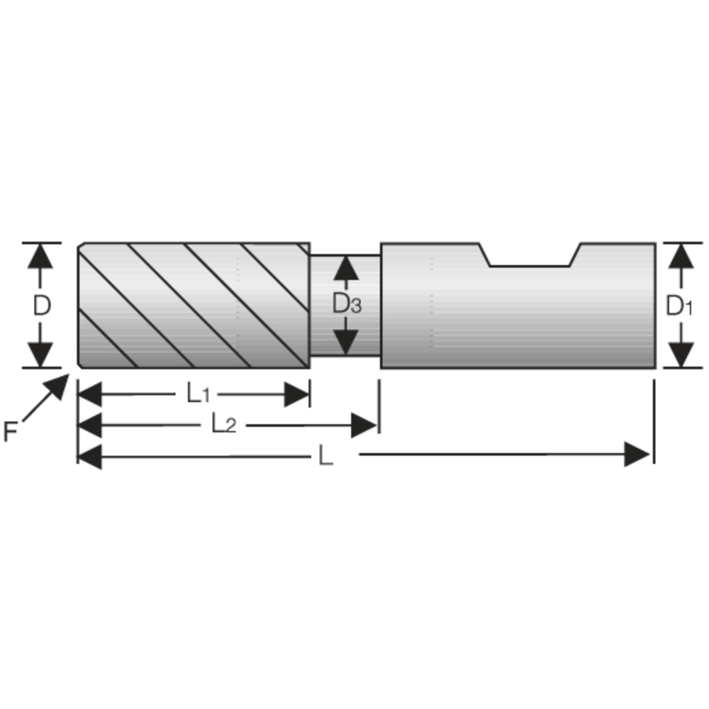 Alu-Schaftfräser VHM 43°/47° 3mm L2=10mm, Z=4 HA, Kantens.-Fase, HPC, TAC