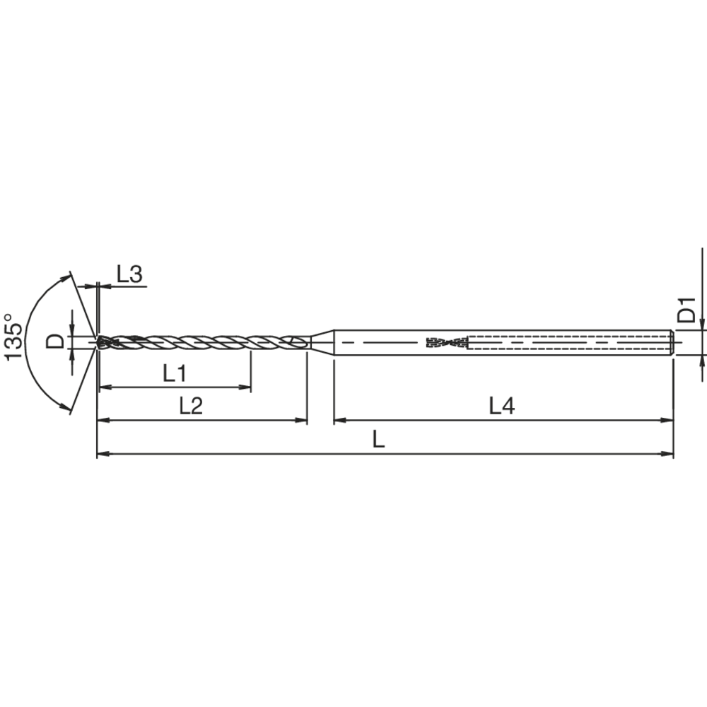 Hochleistungsbohrer VHM 12xD ADO-MICRO 1mm IK TiAlN