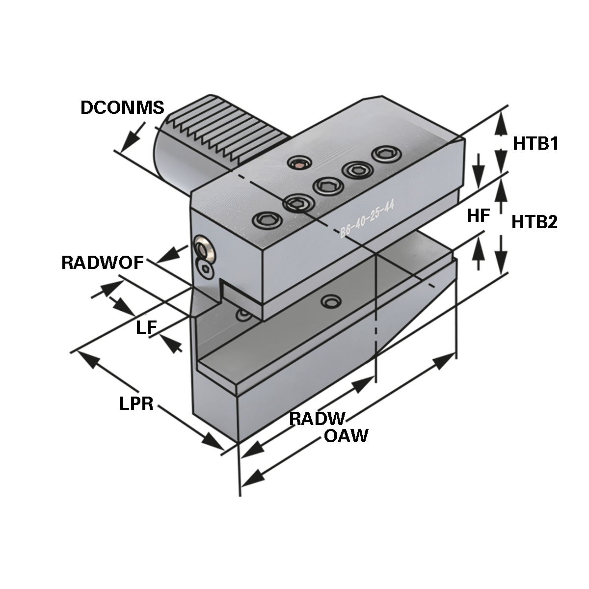 Radial-Werkzeughalter B6-25x16x30 DIN 69880 (ISO 10889)