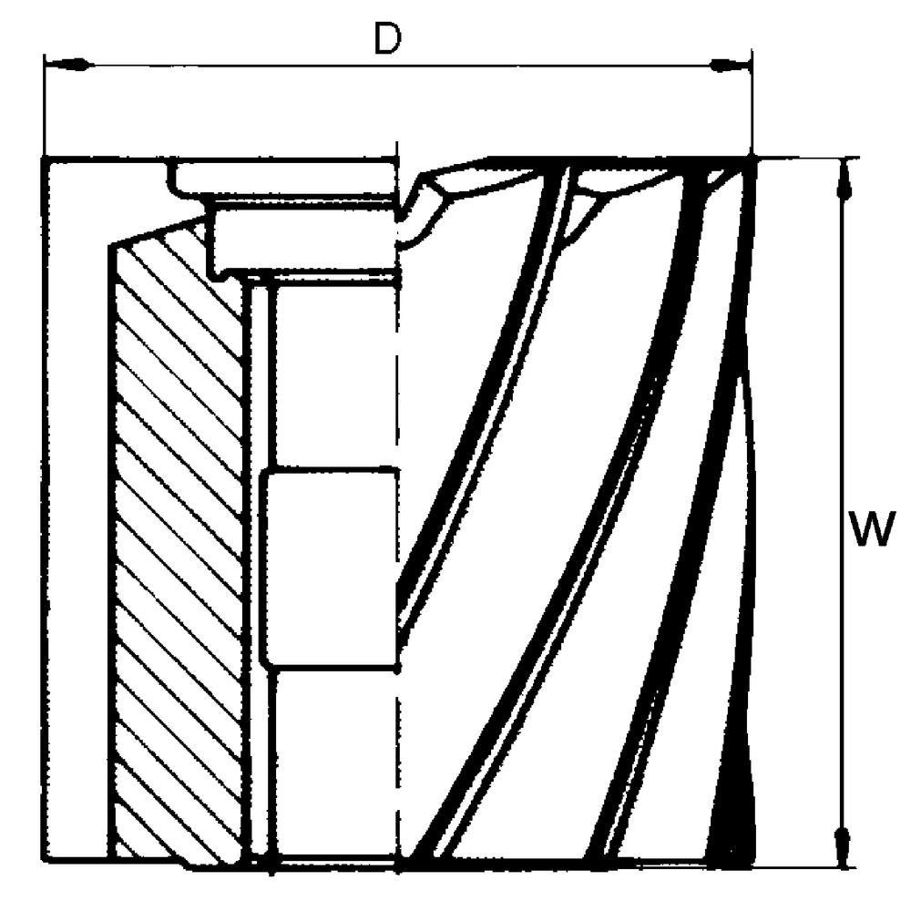 Walzenstirnfräser HSS-E DIN841N, 30x30x13mm Z=6