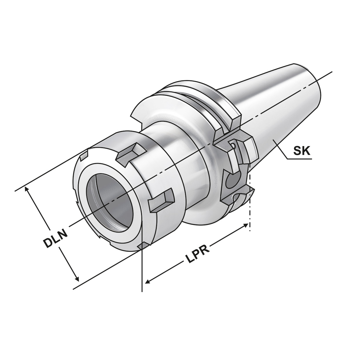 Spannfutter SK 40-2/16-100 ER25