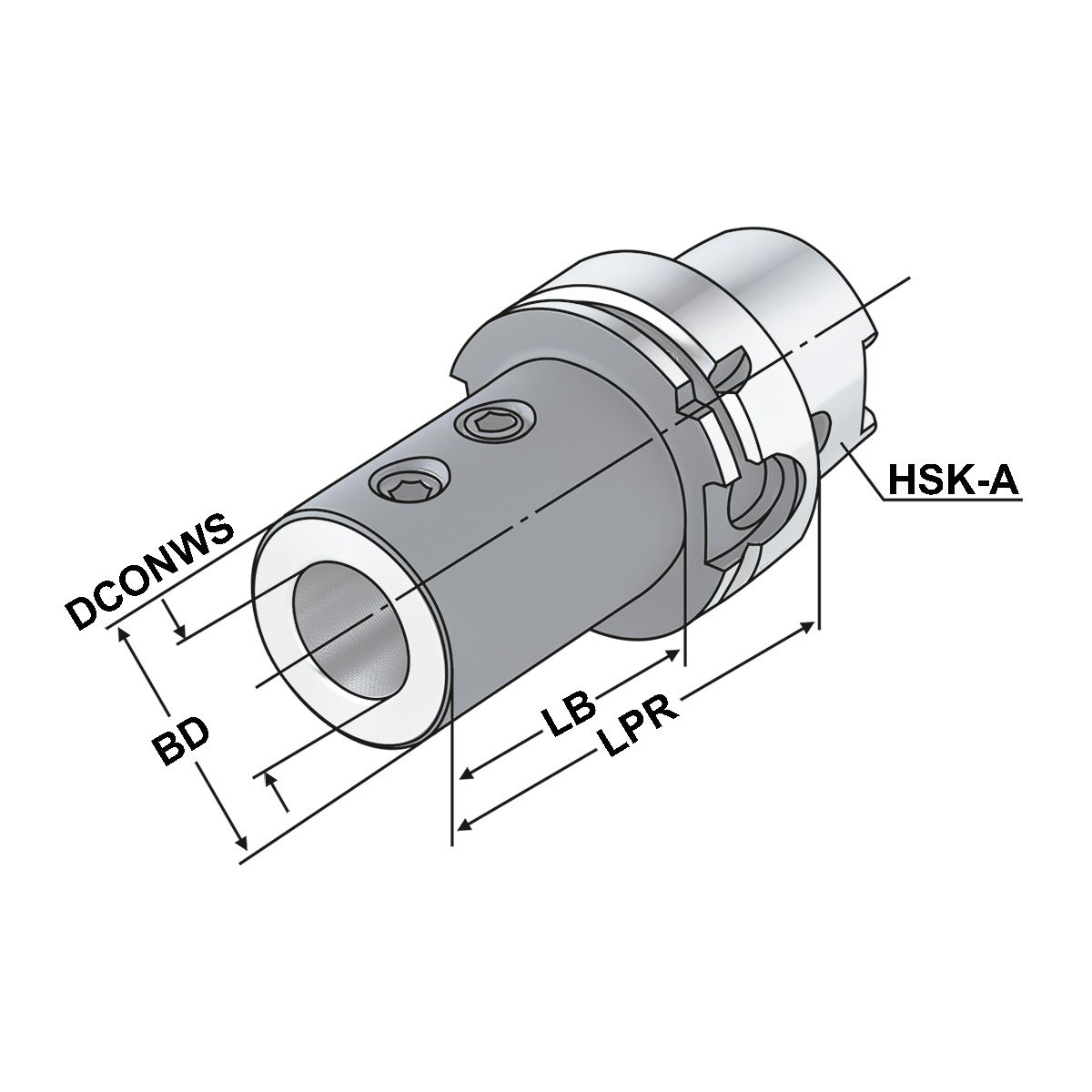 Bohrerhalter für Wendeplattenbohrer HSK 63-40-105 DIN 69893 Form A