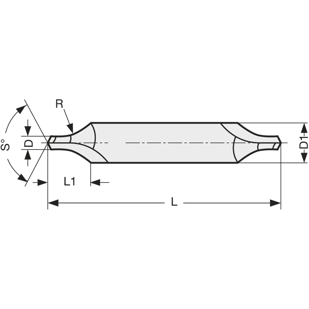 Zentrierbohrer HSS DIN333-R 1mm