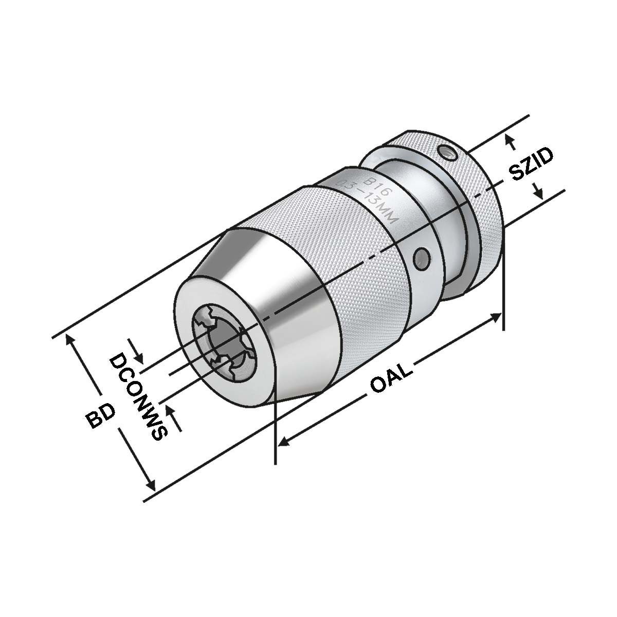 Bohrfutter 0,5/13 - B 16 selbstspannend