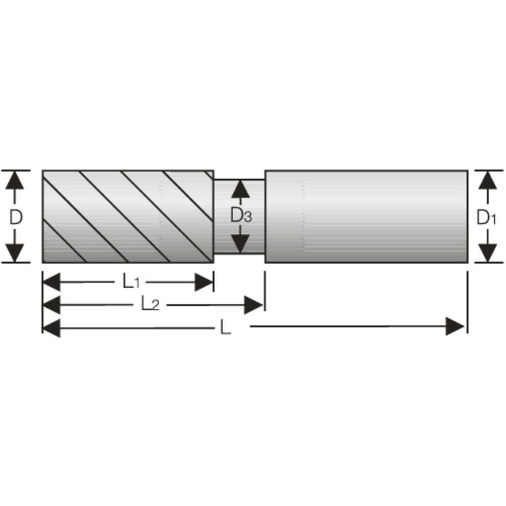 Alu-Bohrnutenfräser VHM 20° 3mm L2=14mm, Z=2, HA, TAC