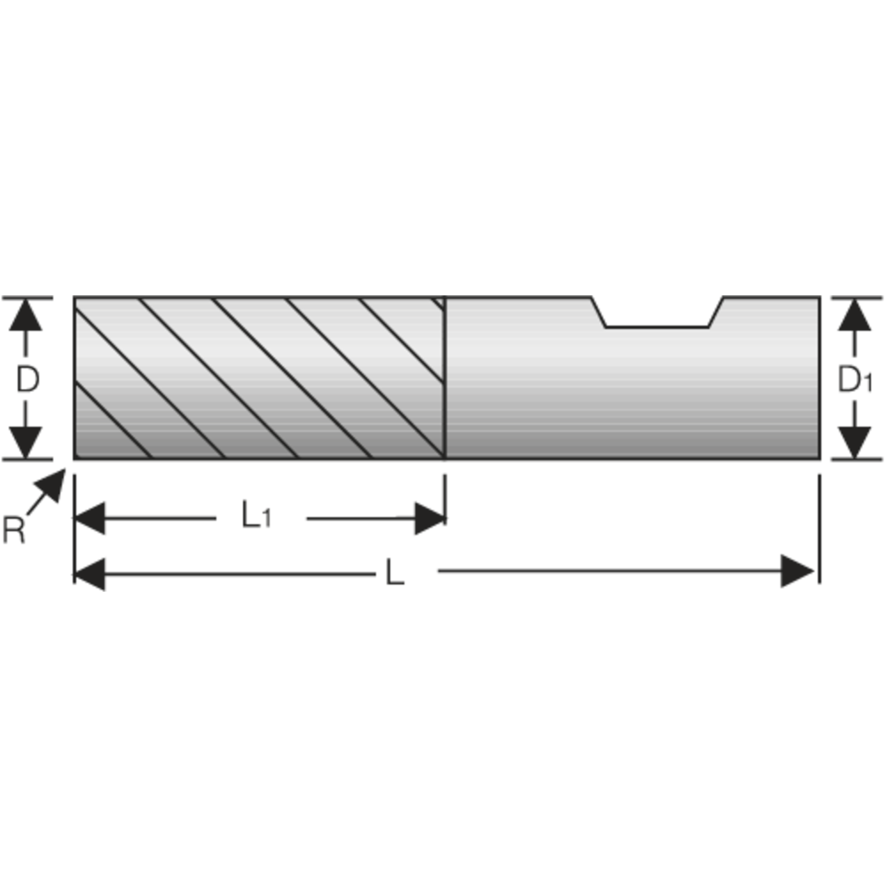 Schaftfräser VHM TVC 40° 6mm, Z=4, mit Spanteilern, 4xD, HB, RockTec PRO