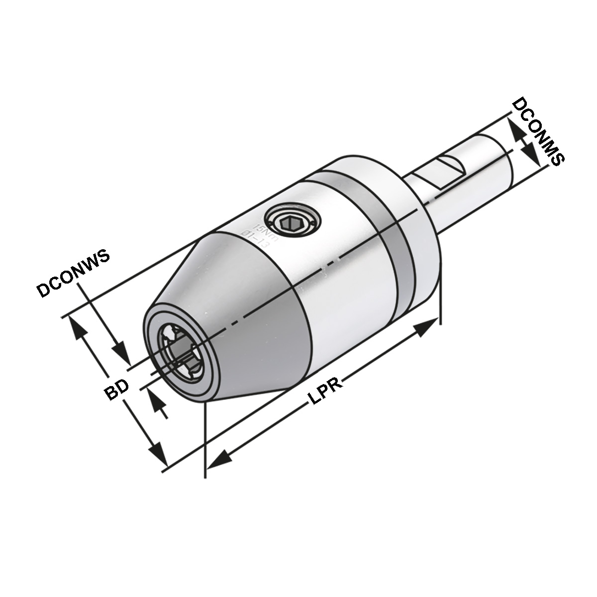 CNC-Bohrfutter 20-2,5/16-87,5 mit Zylinderschaft DIN 1835 B