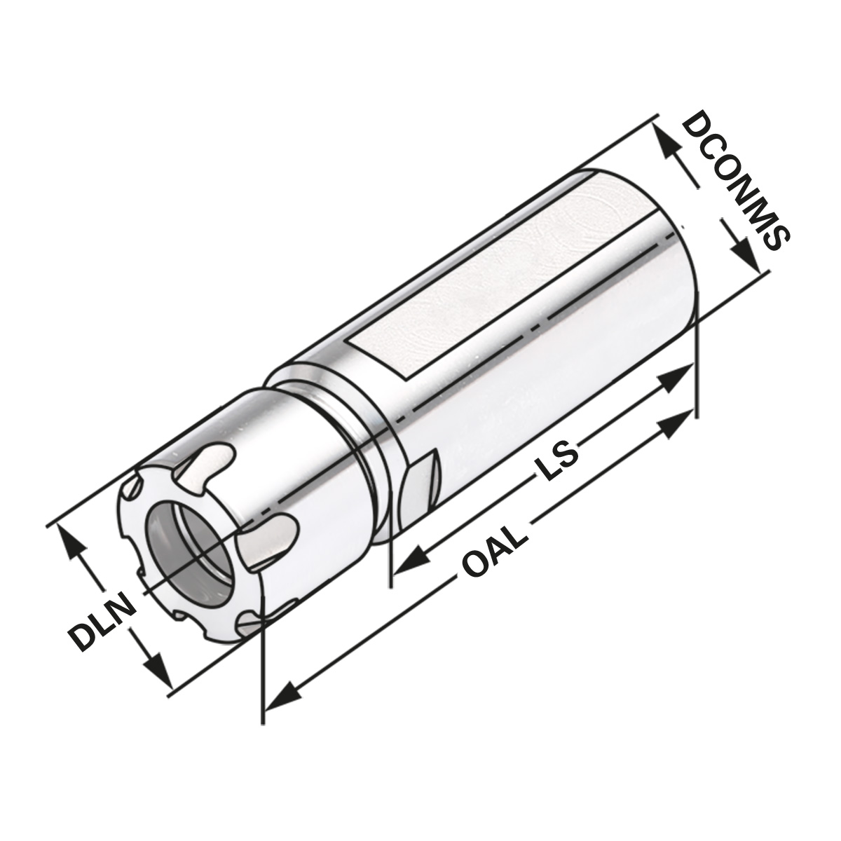 Spannfutter Zylinderschaft mit Minimutter ER16-1/10-76,50  |  Ø = 22