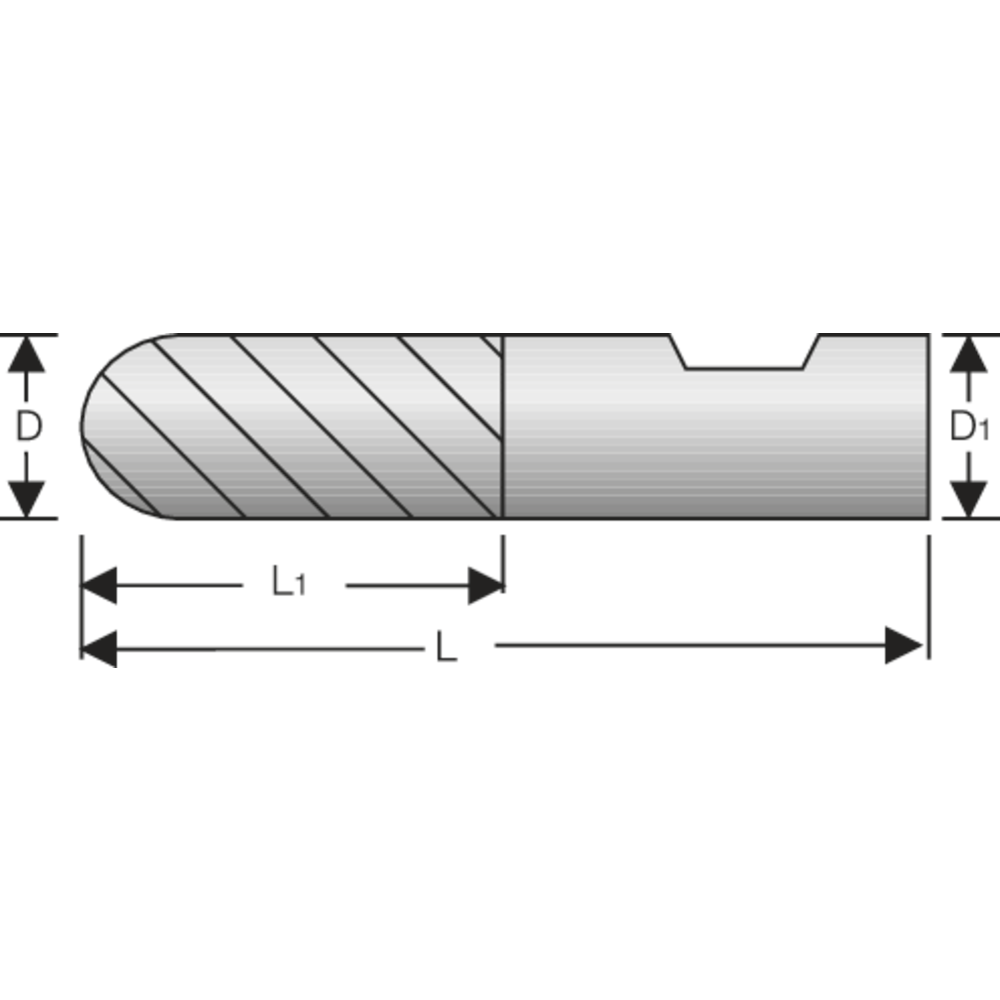 Radiusfräser HSS-E DIN327N 3mm Z=2 kurz