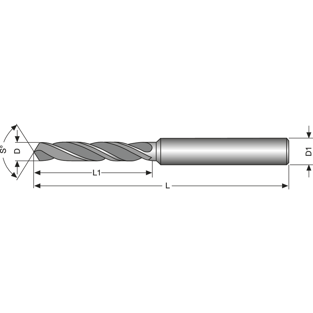 Micro-Hochleistungsbohrer VHM 3xD 0,10mm D1=HA 3mm TiAlN