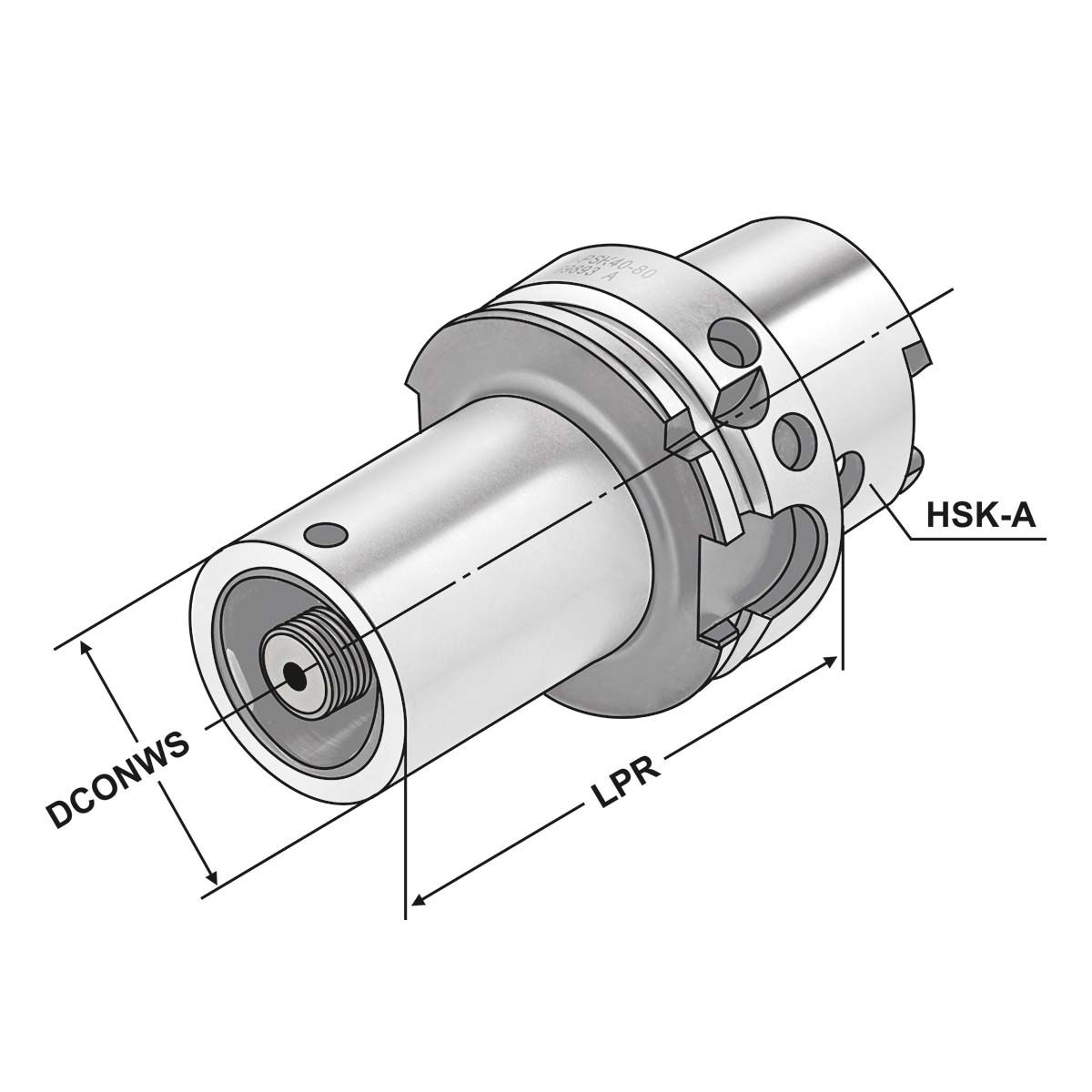 Reduzierhülse HSK 63 - PSK 40 - 80 DIN 69893 Form A