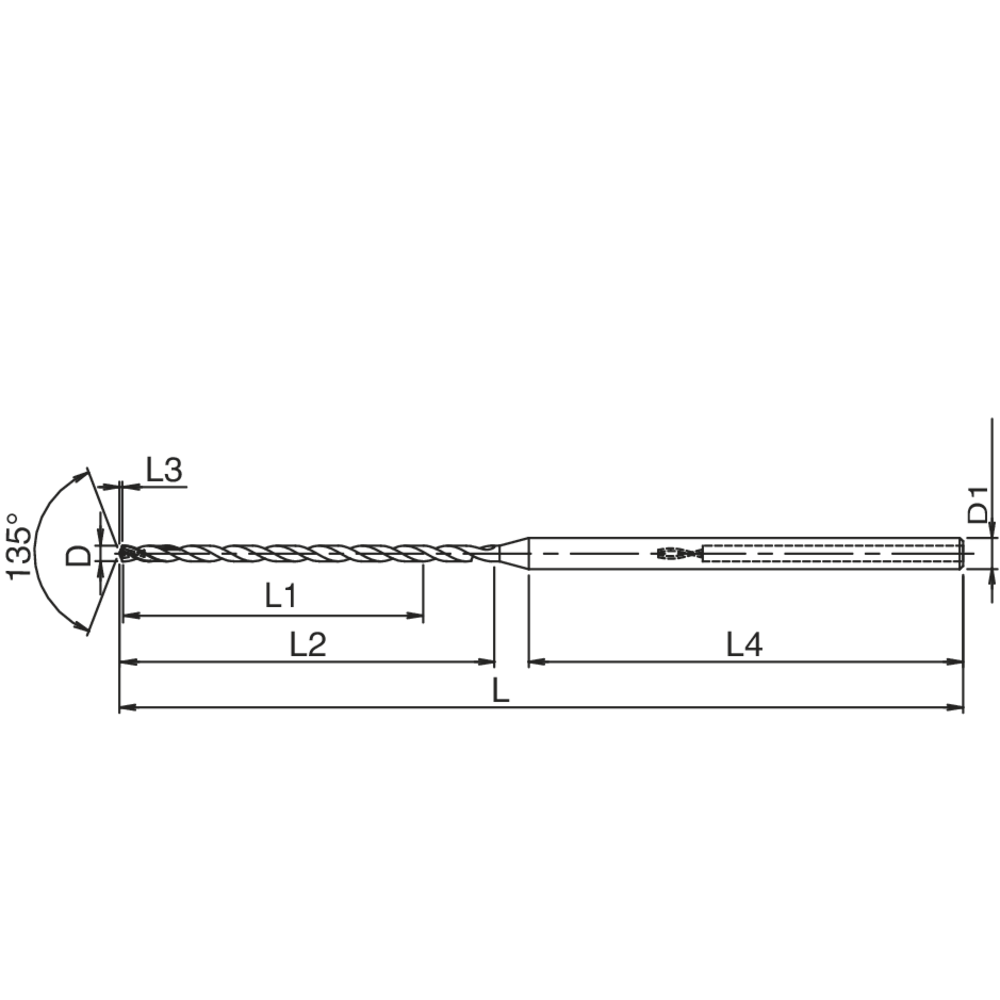 Hochleistungsbohrer VHM 20xD ADO-MICRO 1mm IK TiAlN