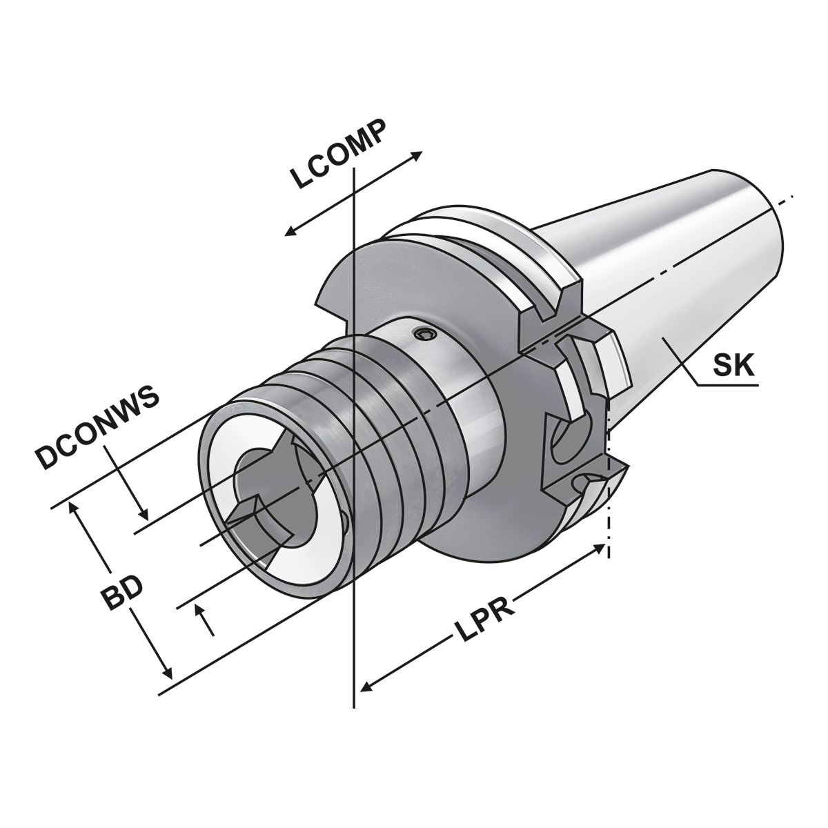 Gewindeschneidfutter SK 40 - M3-M14 - Gr.1