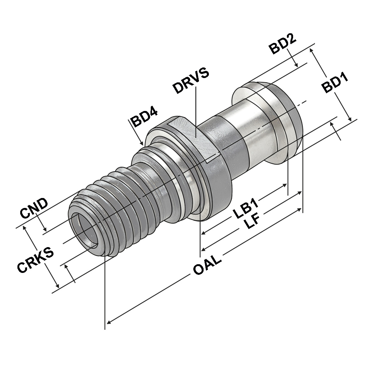 Anzugsbolzen ~ISO 7388-3 | Form AD | M16 | mit Durchgangsbohrung | inkl. O-Ring