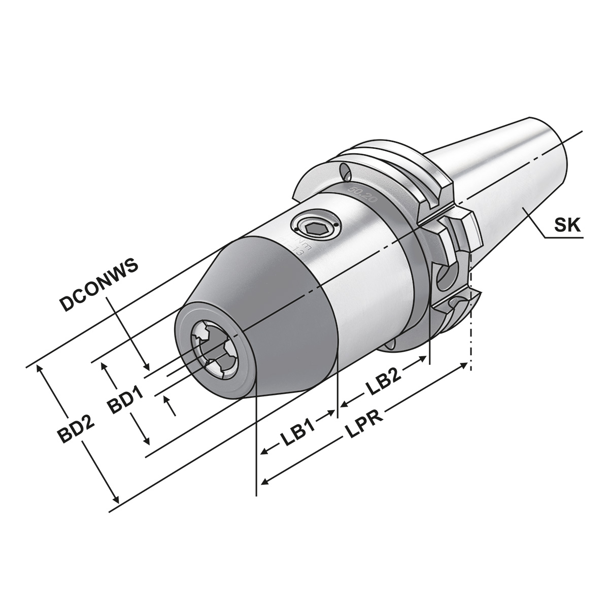 CNC-Bohrfutter SK 40-1/13-90