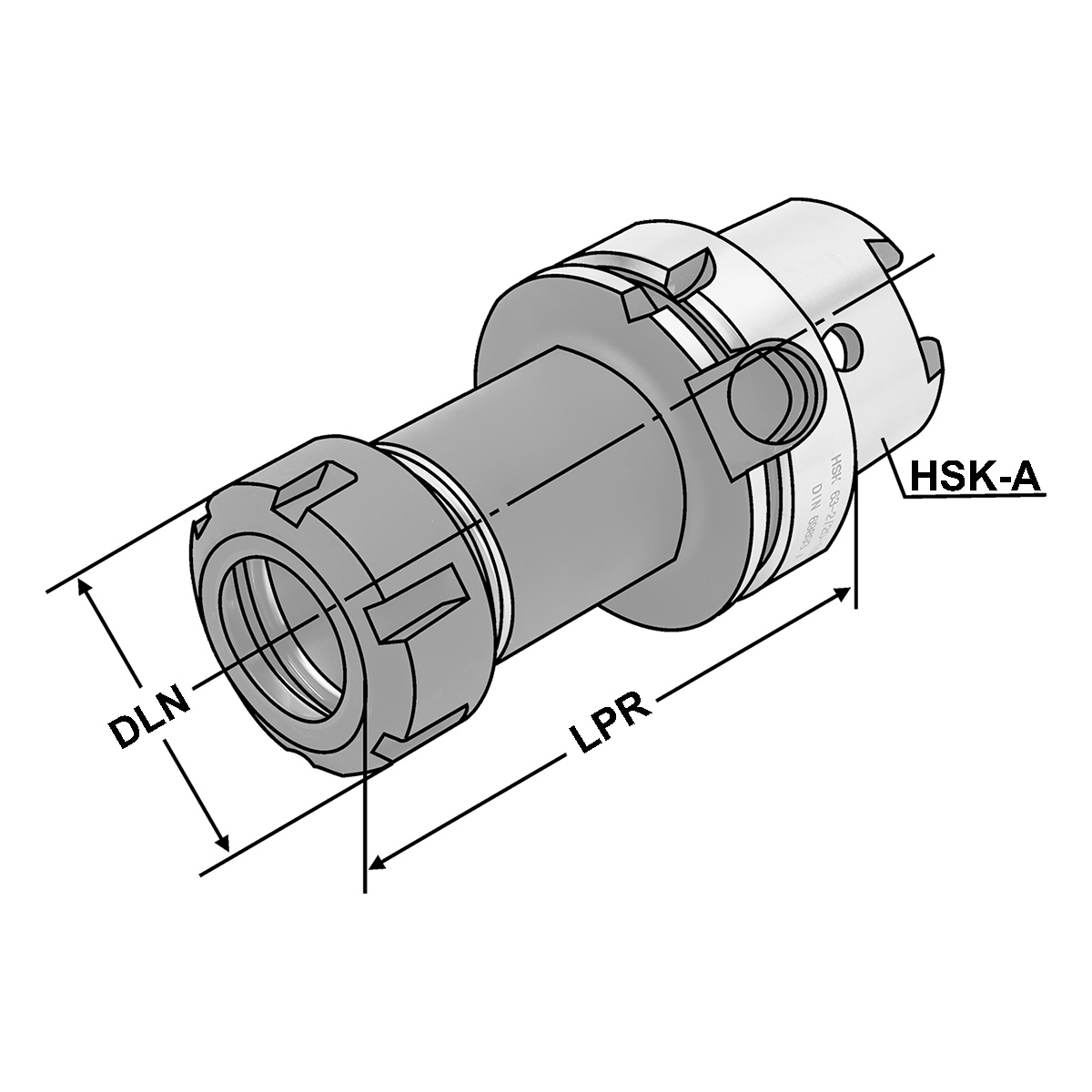 Spannfutter HSK 63-2/16-75 ER25 DIN 69893 Form A